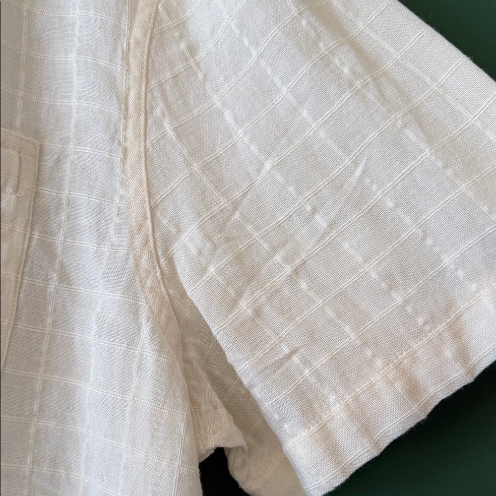 The Normal Brand  Freshwater Camp Shirt Mens L Oasis Ivory Summer Linen/Viscose - Picture 8 of 12